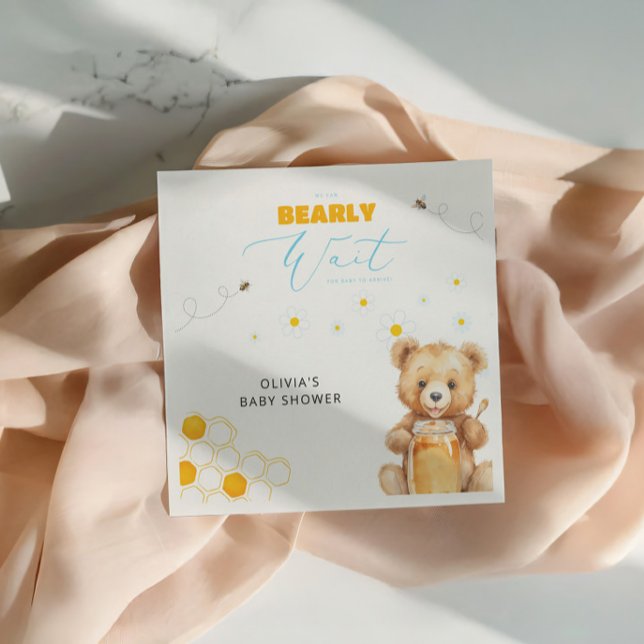 Honey Teddy Bear Pojke Flicka Bebis Duscharrangema Pappersservett (Skapare uppladdad)