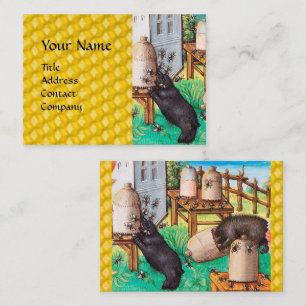HONEY THIEF BEARS,BEES,BEHIVES Medieval Apiary Visitkort
