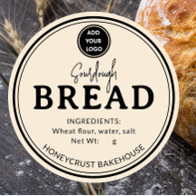 Honey Yellow Bakery Surdeg Bröd Etikett Klistermär