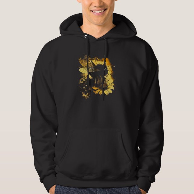 Honeybee and bumble bee for American hive beekeepe Hoodie (Framsida)