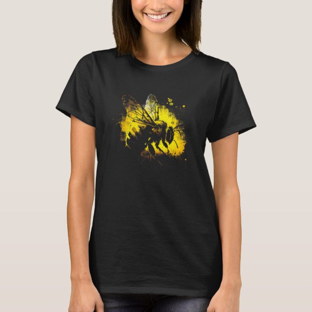 Honeybee and bumble bee for American hive beekeepe T Shirt (Framsida)