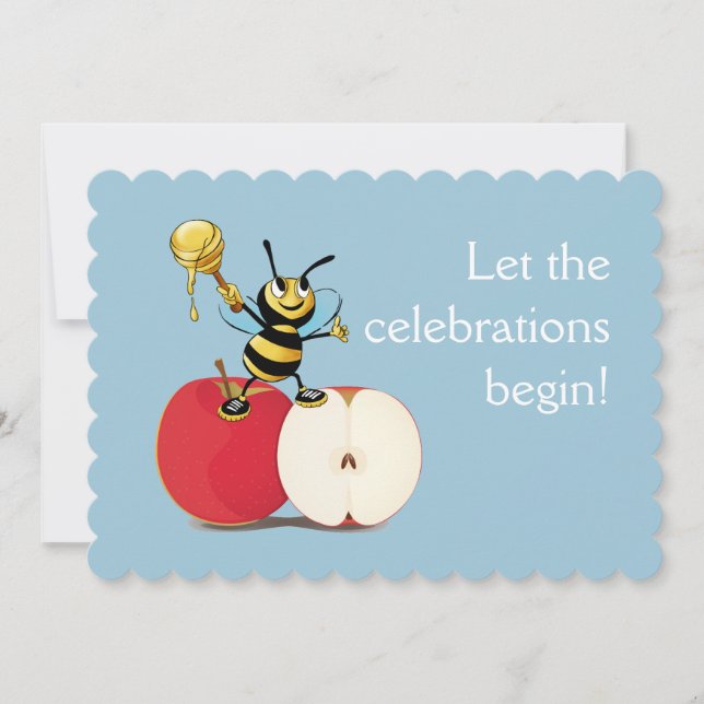 Honeybee Apple Rosh HaShana Inbjudningar (Framsida)