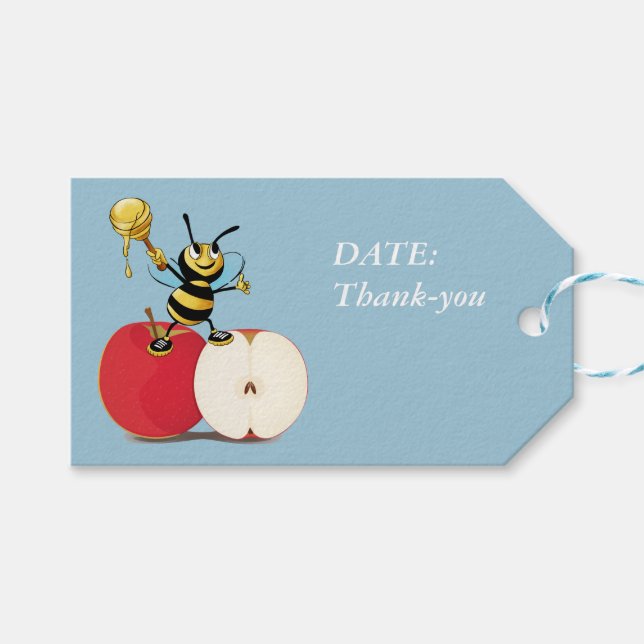 Honeybee Apple Rosh HaShana Presentetikett (Framsidan (Horisontell))