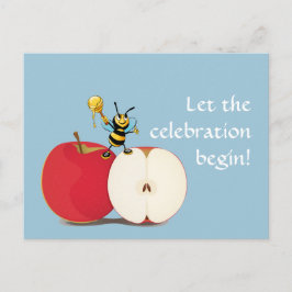 Honeybee Apple Rosh HaShana Vykort