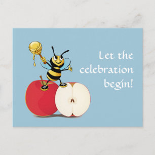 Honeybee Apple Rosh HaShana Vykort