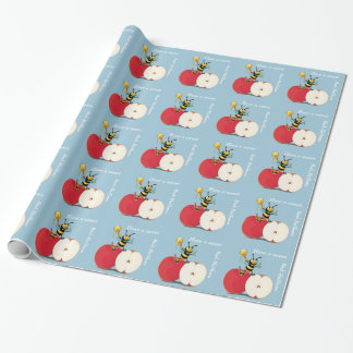 Honeybee Apple Rosh HaShana Wrapping Papper Presentpapper