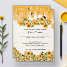 Honeybee Baby Shower guld Solros Honeycomb Honeybe