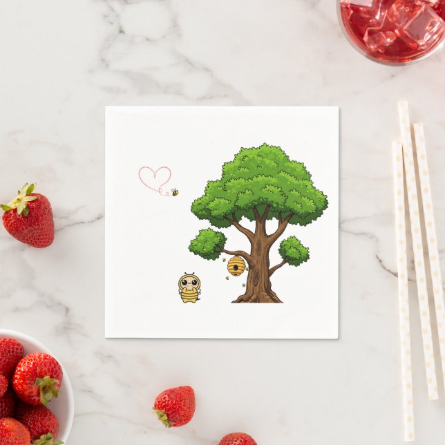 Honeybee Baby Shower Pappra blöjor Pappersservett (Insitu)