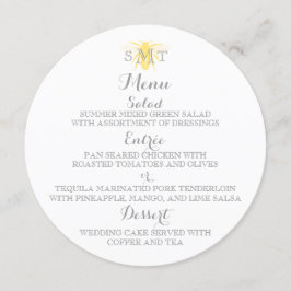 Honeybee Bröllop Round Menu Meny