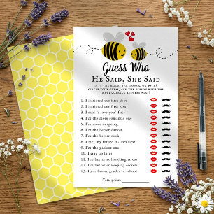 Honeybee Bröllopsdusch Gissa Vem spel