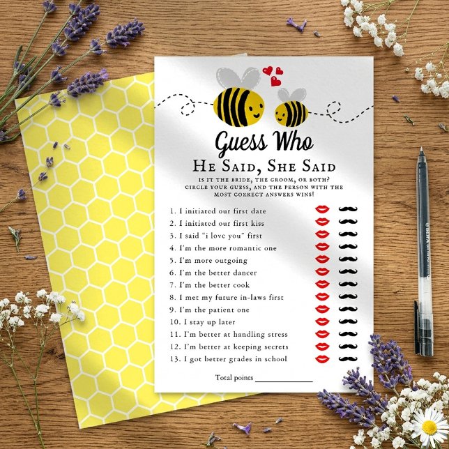 Honeybee Bröllopsdusch Gissa Vem spel (Skapare uppladdad)