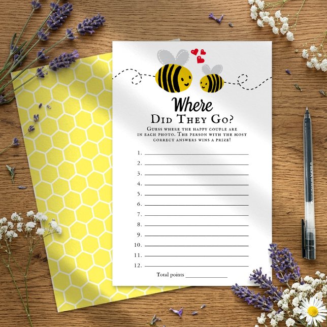 Honeybee Bröllopsdusch Vart Försvann De? Spel (Skapare uppladdad)