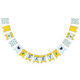 Honeybee Bumblebee Honeycomb Blue Boy Shower Vimplar