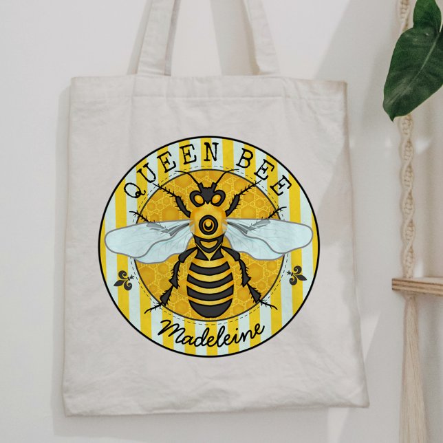Honeybee Bumblebee Queen Bee Söt | PERSONLIG Tygkasse (Skapare uppladdad)