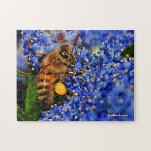 Honeybee: Busy California Lilac Pollinator Pussel