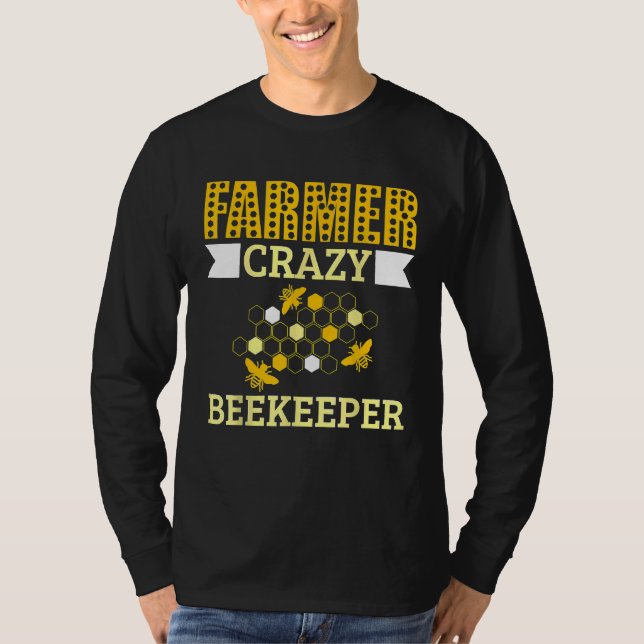 Honeybee Farmer Crazy Bebiodlingseper T Shirt (Framsida)