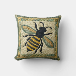 Honeybee Faux Quilt Two Kudde