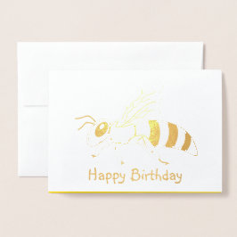 Honeybee Foil Birthday Card Folierat Kort