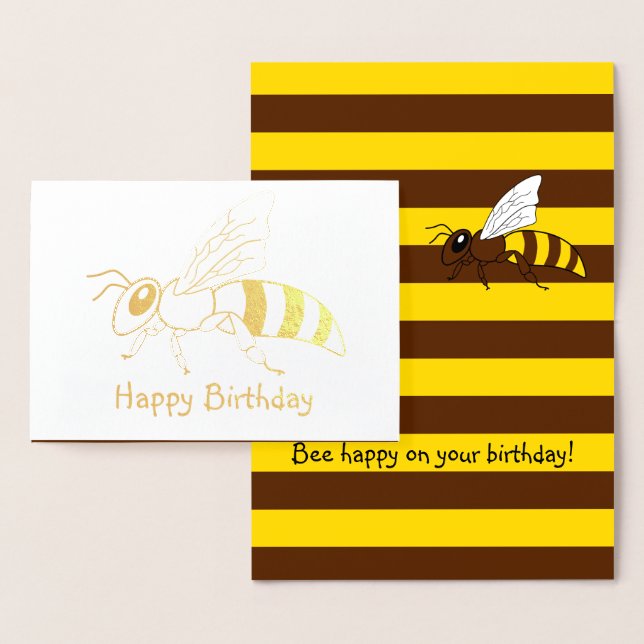 Honeybee Foil Birthday Card Folierat Kort (Display)