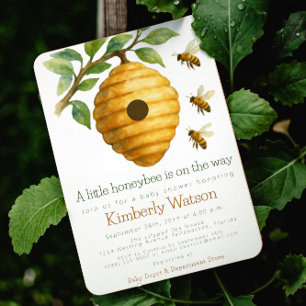 Honeybee Hive Baby Shower Inbjudningar