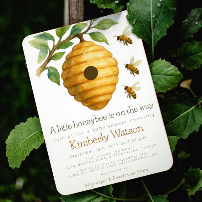 Honeybee Hive Baby Shower Inbjudningar (Honeybee Hive Baby Shower Invitation)