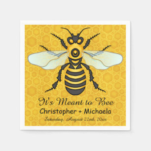 Honeybee Honeycomb Bee Bröllop Theme Anpassningsba Pappersservett