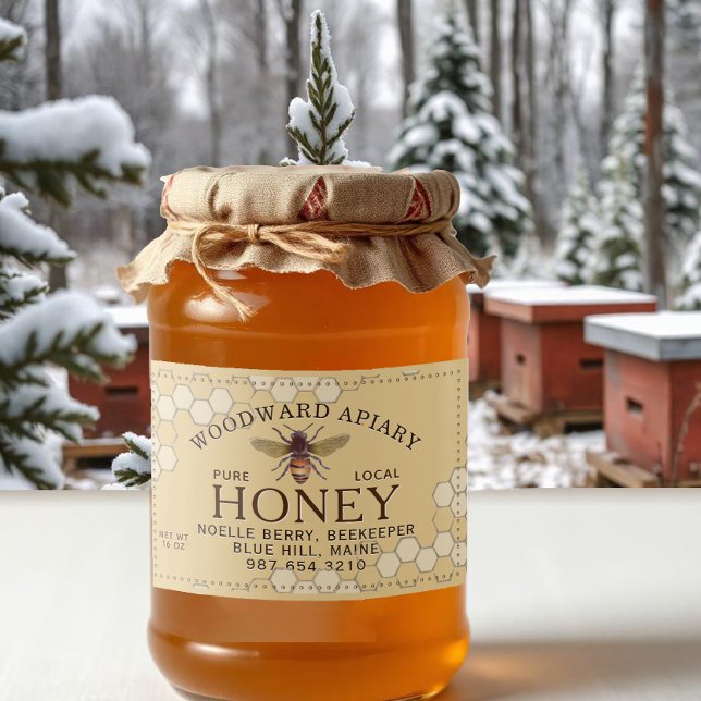 Honeybee Honeycomb Pure Local Honung Gult Mat Etiketter (Skapare uppladdad)
