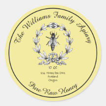 Honeybee Honung Burk Apiary Label | Ren råhonung