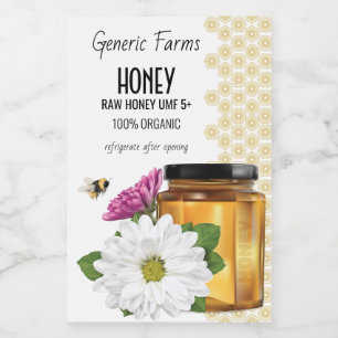 Honeybee Honung Burk Mat Etikett