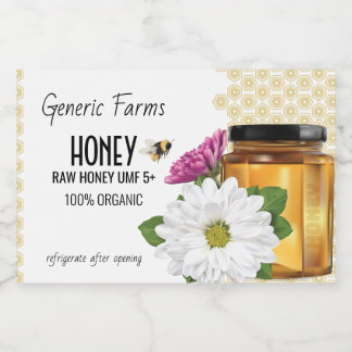 Honeybee Honung Burk Mat Etiketter