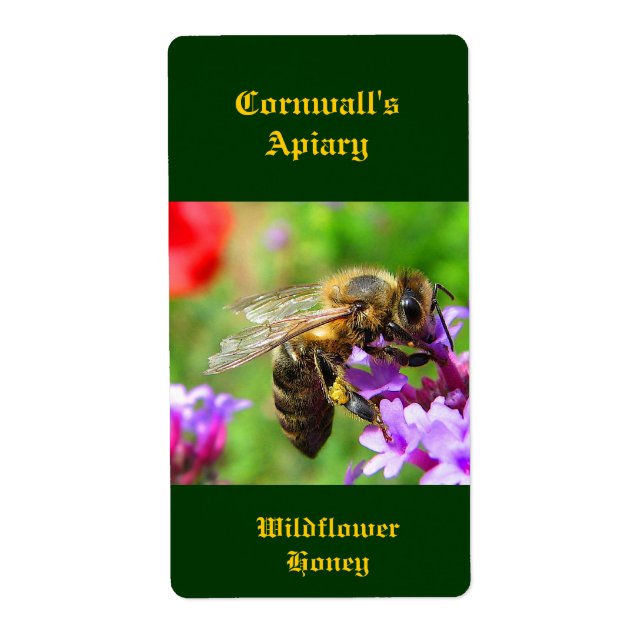 Honeybee Honungsetikett Fraktsedel (Framsidan)