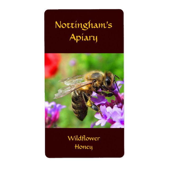 Honeybee Honungsetikett Fraktsedel (Framsidan)