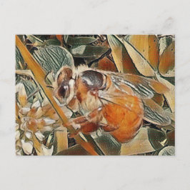 HONEYBEE I KLÖVER - POSTCARD VYKORT