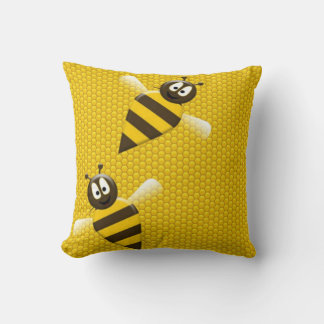 Honeybee in Honeycomb Cushion Kudde