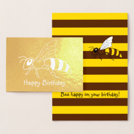 Honeybee Inverterat foil Birthday-kort Folierat Kort