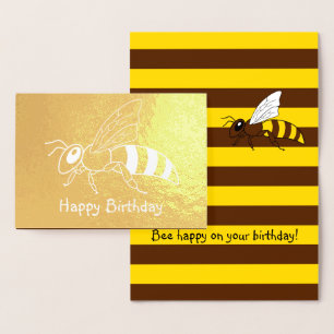 Honeybee Inverterat foil Birthday-kort Folierat Kort