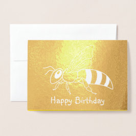 Honeybee Inverterat foil Birthday-kort Folierat Kort