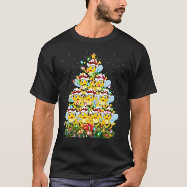 Honeybee Julafton Ljus Santa Honeybee jul Tr T Shirt (Framsida)