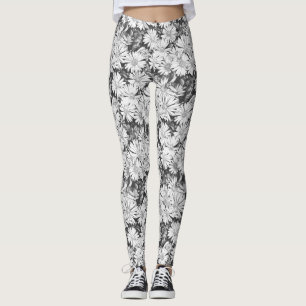 Honeybee Leggings Flower Art Stretchy Byxor
