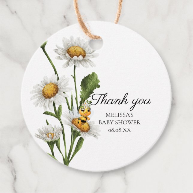 Honeybee Mamma till Bee Baby Shower Gåvor Etiketter (Framsida)