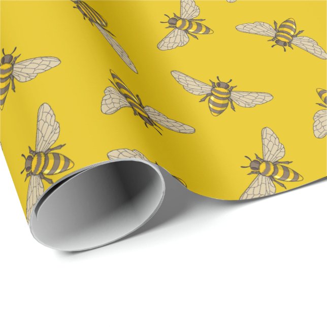 Honeybee Mönster Presentpapper (Rullad Hörn)