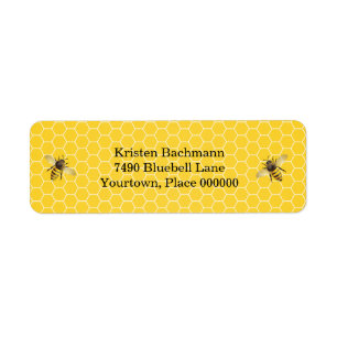 Honeybee Mor till Bee Baby Shower Returadress Etikett