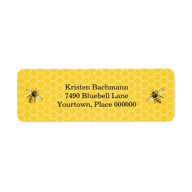 Honeybee Mor till Bee Baby Shower Returadress Etikett (Framsidan)
