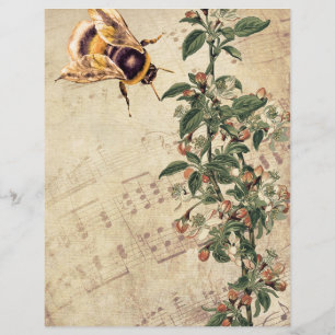 Honeybee och Apple-Blommar med Music Background