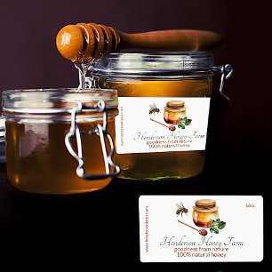 Honeybee och Burk av honung Business Label Fraktsedel