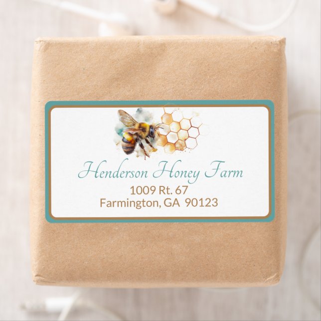 Honeybee och Comb-etikett Fraktsedel (Insitu)