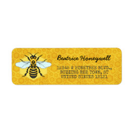 Honeybee och Honeycomb Bumblebee HonungsSöt Returadress Etikett