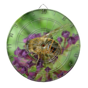 Honeybee och Lila blommor Dart Board Darttavla