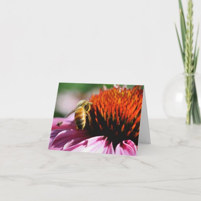Honeybee On Flower Photography  Anteckningskort (Framsida)