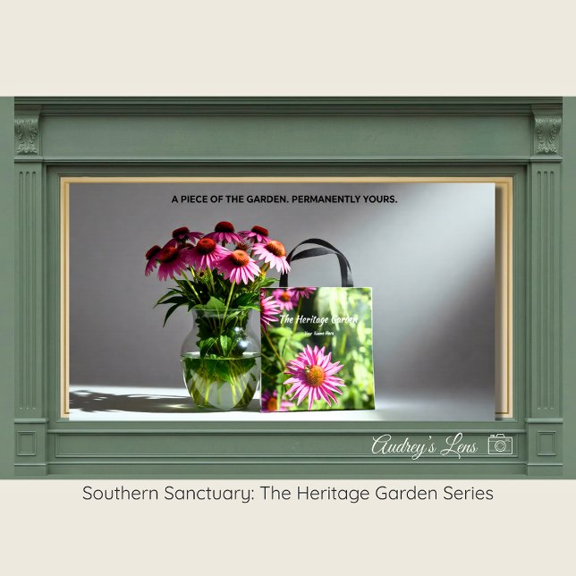 Honeybee & Pink Coneflower Eco-Friendly Tote Tygkasse (Skapare uppladdad)